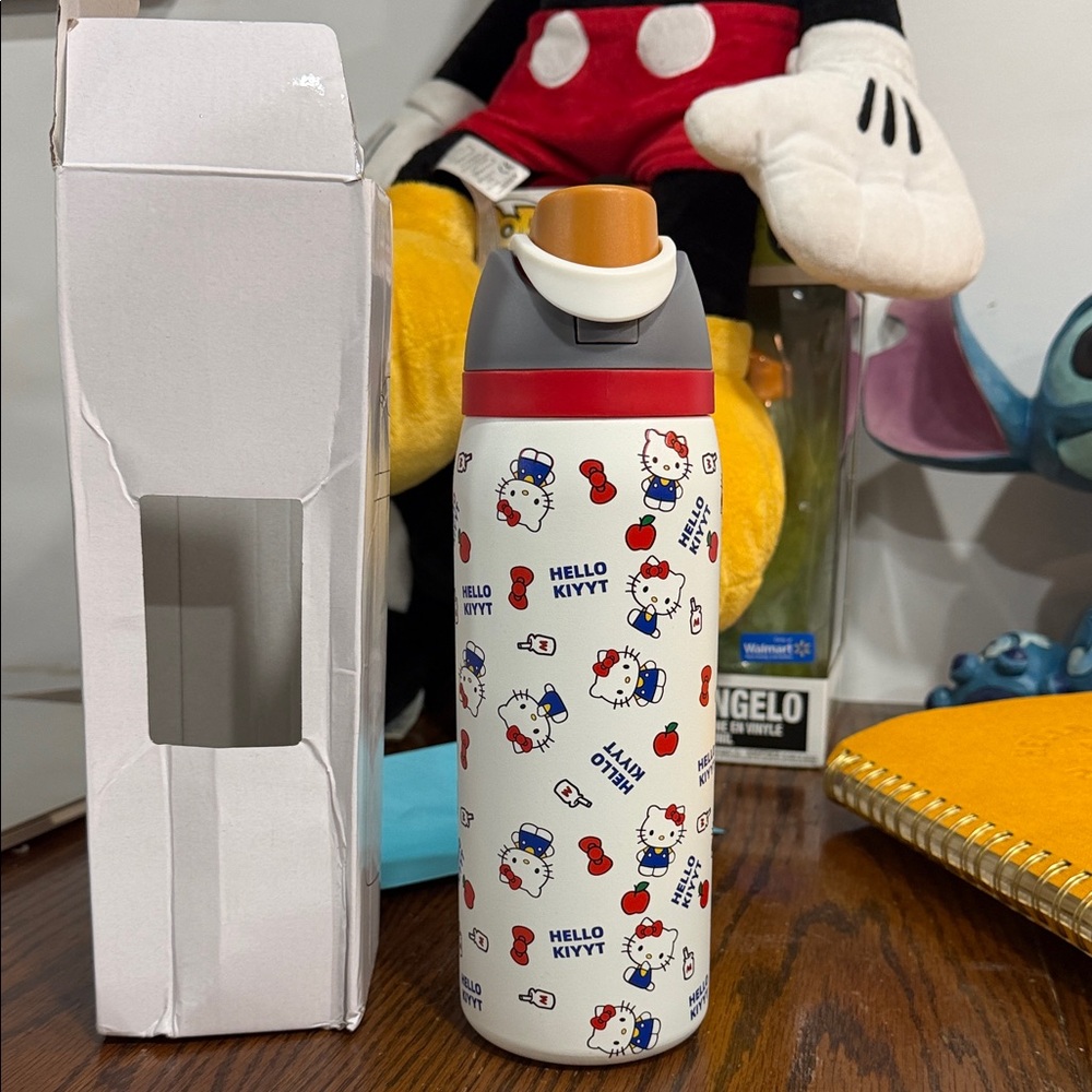 Thermos with Red and Blue Accents